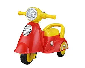 Toyzoy Manual Push Scooter Ride On with Music & Light for Kids I Age 1.5 to 5 Years I Red and Yellow