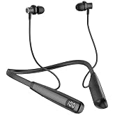 100 Saat Şarjlı Boyuna Takılan Kablosuz Bluetooth Sporcu Kulaklık, Uzun Pil &Ouml;m&uuml;rl&uuml;, iOS ve Android Uyumlu, Suya Dayanıklı, Ha