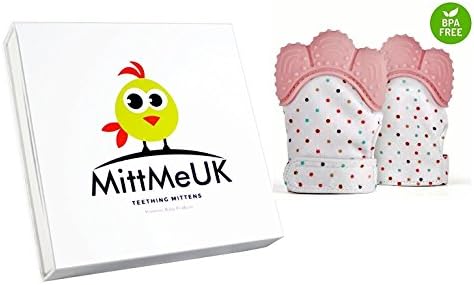 Teething Mitten Baby Soother Glove Pain Relief Remedy for Sore Gums and Cutting Teeth Gel Applicator for Babies Mouths Suitable from 2 months to Toddler Teether Toy (Rose Pink)