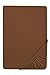 Produktbild biberna 77144 Jersey-Stretch Spannbetttuch, nach Öko-Tex Standard 100, ca. 140 x 200 cm bis 160 x 200 cm, chocolate