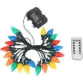 Garosa C9 Cadena de Luces Navide&ntilde;as 16.4 Pies 20 LED Multicolores, Luces de Fresa Impermeables para Decoraci&oacute;n de Bodas, Fies