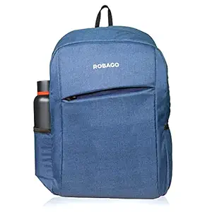 ROBAGO Blue Compack Casual Waterproof Rainproof Laptop Backpack Bag for Men Women Boys Girls | Office Bag | School Bag | College Bag | Students Bags with Rain Cover 25L (Blue)