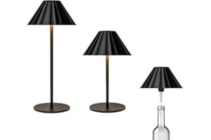 Wiby Lampada da Tavolo Ricaricabile LED Senza Fili, Lampada Bottiglia，Altezza Regolabile，Tre Temperature Colore Regolabili Lamp, per Sala da Pranzo,Camera da Letto,All'aperto，Batteria 1800mAh （Nero）