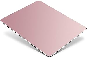 HONKID Tapis de Souris en Aluminium en Métal, Ultra Mince Anti-dérapant étanche Alliage d'aluminium Surface et PU Cuir, Mouse Pad Contrôle Rapide et précis pour Les Jeux, Le Bureau, 23x18cm,Rose