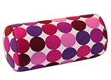 Invitalis Nackenrolle mit Mikroperlen in 19 Farben - Öko tex Standard 100 - Orthopädisches Relaxkissen als Kopfkissen, Reisekissen und Nackenkissen Zuhause oder auf Reisen - Punkte Lila/Pink