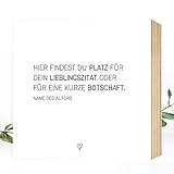  DEIN individueller Spruch - Wunderpixel® Holzbild - individualisierbar personalisierbar persönlich - eigener Text Name Gedicht 15x15x2cm Fotodruck auf Holz - schwarz-weißes Wand-Bild Aufsteller
