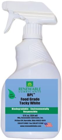 Renewable Lubricants Food Grade Bio-Tacky White Penetrating Lubricant, 12 oz Spray Bottle by Renewable Lubricants