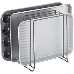 mDesign égouttoir en métal pour casseroles, poêles, plaques de pâtisserie etc. - support à ustensiles de cuisine compact pour placard de cuisine - rangement cuisine peu encombrant - gris foncé