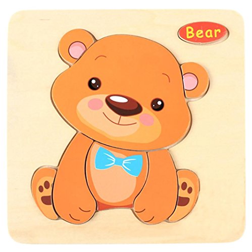 Preisvergleich Produktbild Elecenty Holzpuzzle Holzspielzeug Lernspielzeug, Kinderspielzeug Einlegepuzzle Griff Legespiel Rahmenpuzzle Kinderpuzzle Puzzle Tierpuzzle Steckpuzzle Holzpuzzle Zusammenspielen (14,7 cm, A)