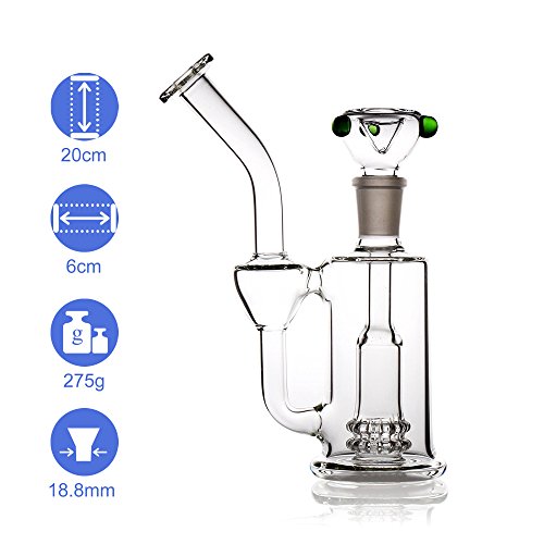 REANICE Recycler Glas Bongs wasserpfeife zum beispiel rauchen wasserpfeife 18.8mm bong schüssel höhe 20cm direkt glas rohre honigwabe zweig bongwasser bohrinseln pfeife großen bongs – glas mit zubehör transparent - 7