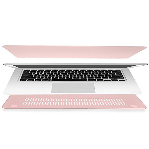 Pasonomi   MacBook Air 13 H  lle - Ultra D  nn Plastik Hartschale Case Cover Schutzabdeckung Etui f  r Apple MacBook Air 13 3   A1466   A1369   Rose Q