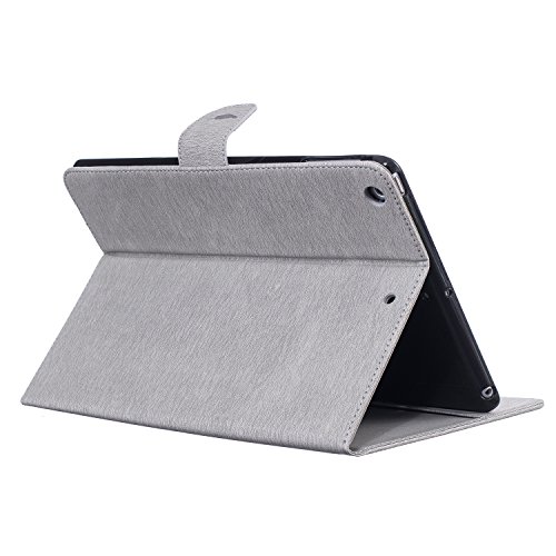 iPad Air Hülle, Deenor Stilvoll 3D Drucken Feather und Vögel Serie Brieftasche Tasche PU Leder Flip Protective Stand Tasche Schutzhülle Hülle für Apple iPad Air (2013 Version).[Feather-Grey] - 7