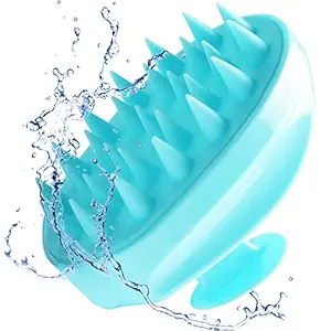 AMMON Hair Scalp Massager Shampoo Brush, Soft Silicone Scalp Scrubber Brush for Dandruff Removal and Hair Growth, Scalp Care Hair Brush for All Hair Types (Black) (Green) (Green)