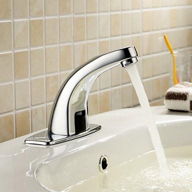 HZZymj-Contemporary Centerset Touch/Touchless with Brass Valve Hands free One Hole for Chrome , Bathroom Sink Faucet
