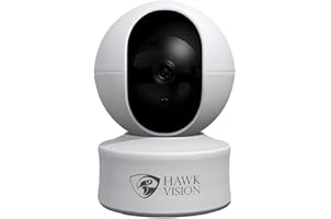 Hawkvision Hawk Cam AI WiFi 2MP 1080p Full HD,360 Degree Coverage with Pan & Tilt, Two Way Audio, Supports 128GB, Compatible with Alexa and Google 1