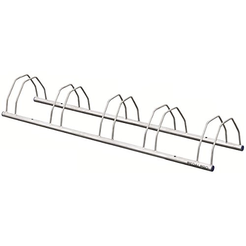 PedalPro Rastrelliera portabici zincata a 5 posti, da pavimento/parete