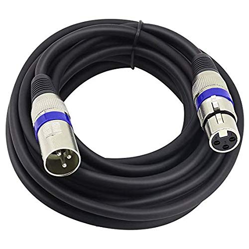 Yeung Qee Câble XLR mâle vers femelle 3 broches pour amplificateurs, microphones, mixeurs, pré-ampli et système de haut-parleurs ou autres enregistrements professionnels 20m