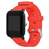 IGEMY Unisex Sport Silikon Ersatz Armband Strap für Huami Amazfit Bip Jugenduhr, ⌚Anzug für Paare (Rot)