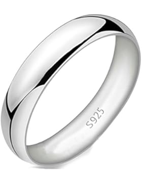 AnaZoz Damen Herren 925 Sterlingsilber Ring Band Trauringe Hochzeitsringe Trauring für Frauen und Männer, Silber