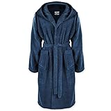 AUSSTATTUNG: Dieser saugfähige und weiche Morgenmantel verfügt über 2 aufgesetzte Taschen, einen Gürtel mit zwei Schlaufen, eine Kapuze und ein stabiles Aufhängeband