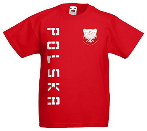 Polen Polska Kinder EM 2016 T-Shirt Trikot Name Nummer (Rot, 116)