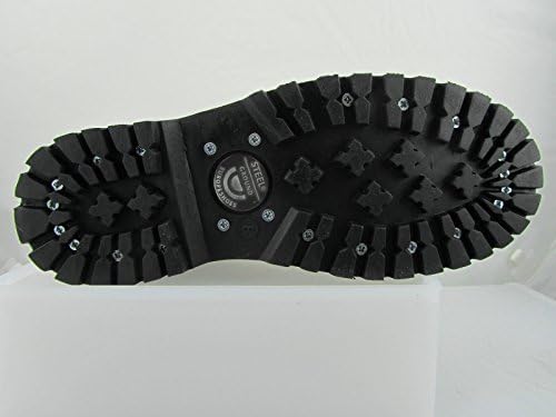 STEELGROUND UNISEX HIGH QUALITY LEATHER COMBAT 10 EYE DOUBLE SOLE BOOTS BLACK BOX ROCK BIKER ULTRA RESISTANT STELL CAP