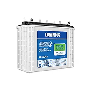 Luminous PowerCharge PC 18042 150Ah Tall Tubular Plate Inverter Battery for Home, Office & Shops