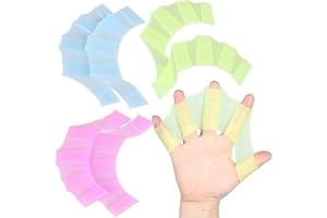 YULONGWU 3 Paio Guanti da Nuoto Palmati in Silicone, Guanti Palmati per Nuoto Pinne da Mano, Taglia S Pinne da Nuoto Mani, Unisex Guanti Acquatici per Bambini Allenamento di Nuoto, Immersioni, Surf