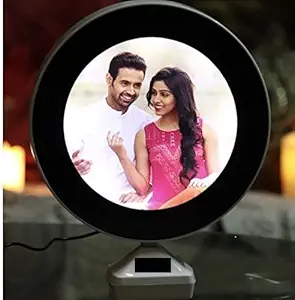 Tapuji Magic Mirror Photo Frame| Magic Mirror LED Photo Frame| Birthday/Valentines Gift| Surprise Decoration| Attractive Mirror| Round Mirror