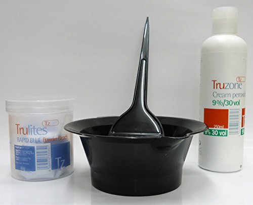 SETS OF TRUZONE CREAM PEROXIDE 9% (30 vol) 250ML & RAPID BLUE HAIR BLEACH 80GM+BRUSH+BOWL