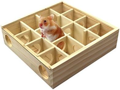 Premewis Pet Hamster Maze Wooden Tunnel toy,suit for Hamsters,Gerbils and Guinea Pigs,Small Animals Exercise Toy Cage House,Small Animal Hideout,Pet Mini Hut,Hamster Cabin,Hamster Cages,Pet Wooden Toys,Pet Hamster Toys