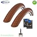 Produktbild BigBen 01022828BKDV 2 x Schwalbe Reflex K-Guard braun + 2 Schläuche 50-622 (DV19 Dunlopventil)
