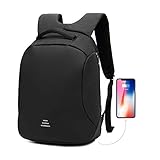 Antivol Sac à Dos Ordinateur Portable 15.6 Pouces Imperméable Sac à Dos Homme Securite USB Sac PC Portable pour Voyage Affaires École Noir