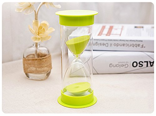 Mode Sanduhr 60 Minuten Kunststoff Glas Sand Timer Sand Uhr für Küche, Büro, Schule oder Geschenk Dekorative – Fertig mit Echt Strand silber Abdeckung + lila Sand - 3