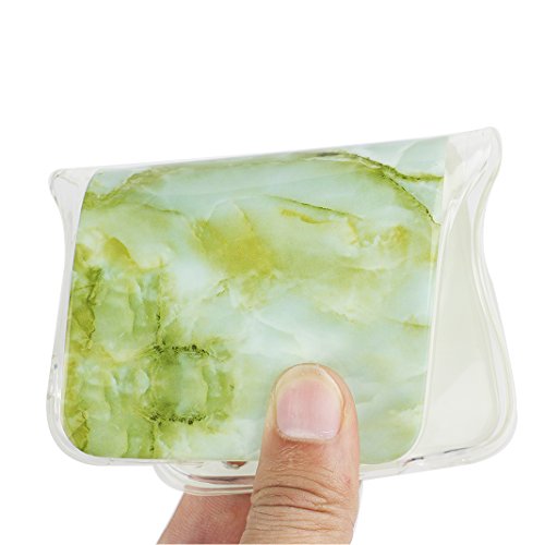 Huawei P10 Lite Hülle Silikon, Rosa Schleife Schutzhülle für>Huawei P10 Lite< Ultra Dünn Slim Case Flexible Soft Weich TPU Silicone Backcover Bumper Schale Handyhülle mit Bunte Marmor Muster , Grün Gelb Marmor - 5