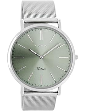 Oozoo Vintage Damenuhr Metallband 40 MM Hellgrün/Silberfarben C8156