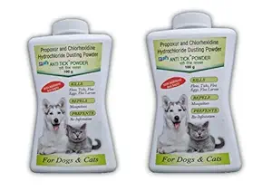 Dog Powder for Ticks, Itching, Fungal Infection | Anti tick Powder for Dogs and Cats (Pack of 2)