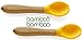 Bamboo Baby Feeding Spoons with Soft Curved Silicone Bowl Tips for Toddlers and Infants Yellow (Pack of 2)