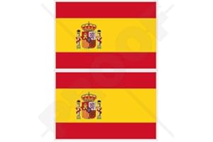 STICKERSWORLD Español Bandera Nacional de España Espana 4 "(100 mm) Bumper de vinilo pegatinas, calcomanías x2