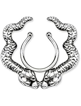 Paula & Fritz® Fake Brustwarzenpiercing Clip aus Edelstahl Chirurgenstahl 316L...