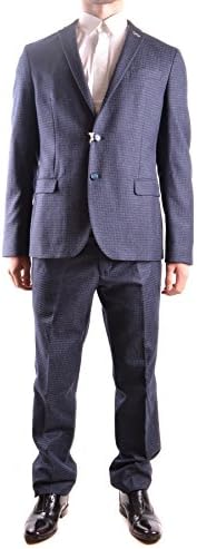 Manuel Ritz Men's Mcbi325037o Blue Cotton Suit