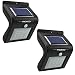Produktbild MoKo Solarbewegungs-Sensor beleuchtet im Freien, 16 LED Solarlichter Sicherheitslichter für Patio Garten Portal Zufahrtsweg , Schwarz (2 stück)