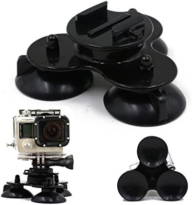 NEW [3 Cups] MAYISUMAI Stable Suction Cup Car Windshild Window Outside Mount with Quick Mount for GoPro Hero 3 3+ 4 5 Silver Black Session