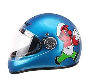 ASR Junior Super Kids Full Face Helmet for Kids from 2 to 5 Years (Blue, Size-Small) Kids Helmet for Bike