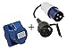 Produktbild 2tlg Set CEE Adapter auf Schuko + CEE Steckdose 16A 230V 3-polig mit Spritzwasserschutz