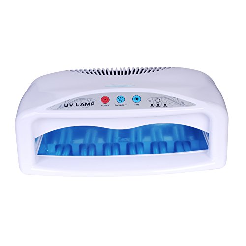 Nail Lamp, Erosway UV Nail Lamp 54W for Dual Hand Curing, Gelish Nail Polish Dryer Curing with three timer settings 2, 3 and 5 minutes or without timer. 6 x 9w UV Tubes. Robust, Substantial, Controllable for Professional Pedicure and Manicure. With Curing Soak-Off. White.