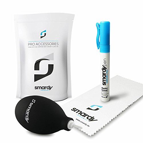 smardy - 3in1 Kit pulizia per Smartphone, Tablet, Computer, Laptop, Notebook, TV, Fotocamere DSLR, Camcorder, Lenti ecc. - 10ml SprayPen + Pompetta + Panno in microfibra