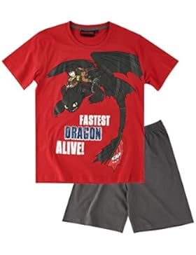 Dragons Jungen Shorty-Pyjama - rot