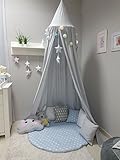Babymajawelt® Betthimmel Baldachin Grau XXL Stars (Sterne) – Kinderzimmer Zelt zum Aufhängen, Kinderzelt, Babybett Himmel, Versteck, Spielecke - 6