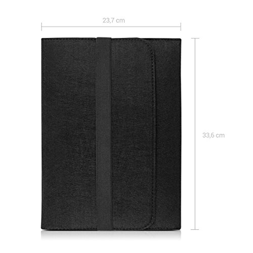 kwmobile Laptoptasche Filz Sleeve für 11″ 11,6″ Laptop / Tablet – Notebook Tasche Schutzhülle Laptop Case Hülle in Schwarz mit Innentaschen Innenmaße: ca. 31,5 x 25 cm - 2